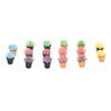 16Pcs Dollhouse Potted Plants Resin 1:12 Scale Lifelike Appearance Vivid Rich Colors Miniature Plants for 1:12 Dollhouse