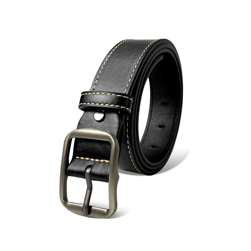 Unisex Hong Kong Style Trendy Leather Pin Buckle Belt for Jeans 110cm