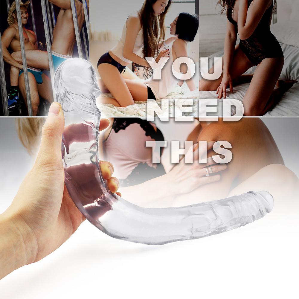 Weiche Dildo Doppel Realistische Lesben Vaginal Anal Butt Plug Gefälschte Penis Sex Spielzeug für Frauen Paare Homosexuell Erwachsene Produkte Shop