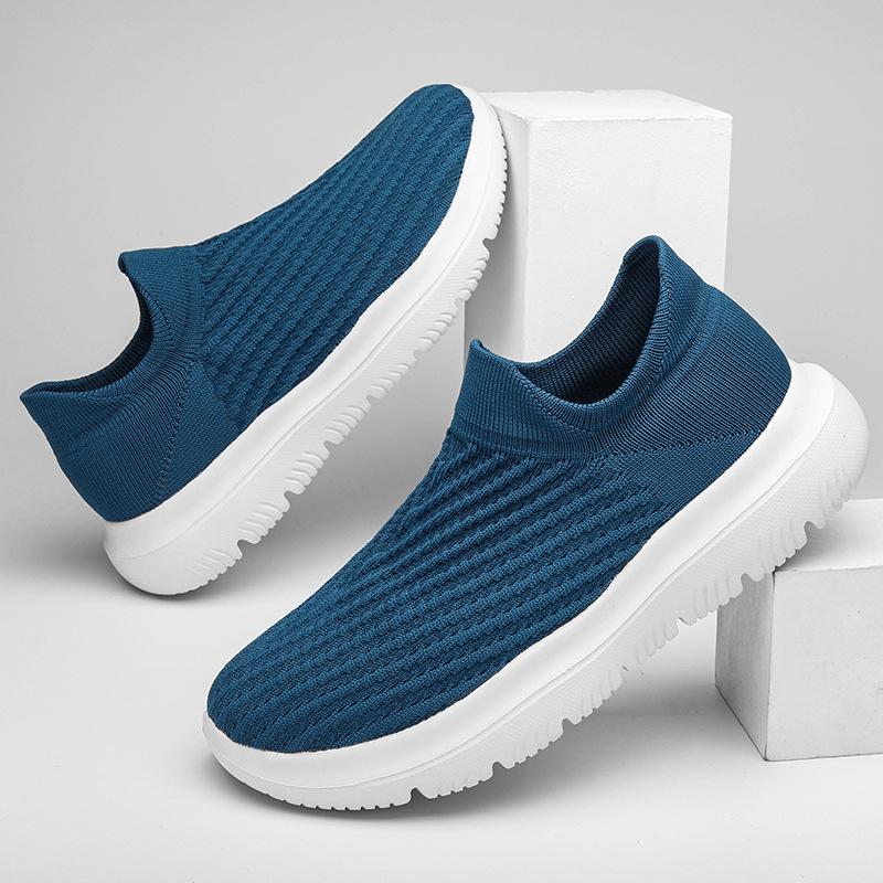

Spring fly-woven shoes men s comfortable and breathable casual shoes middle-aged mesh lazy running shoes 46