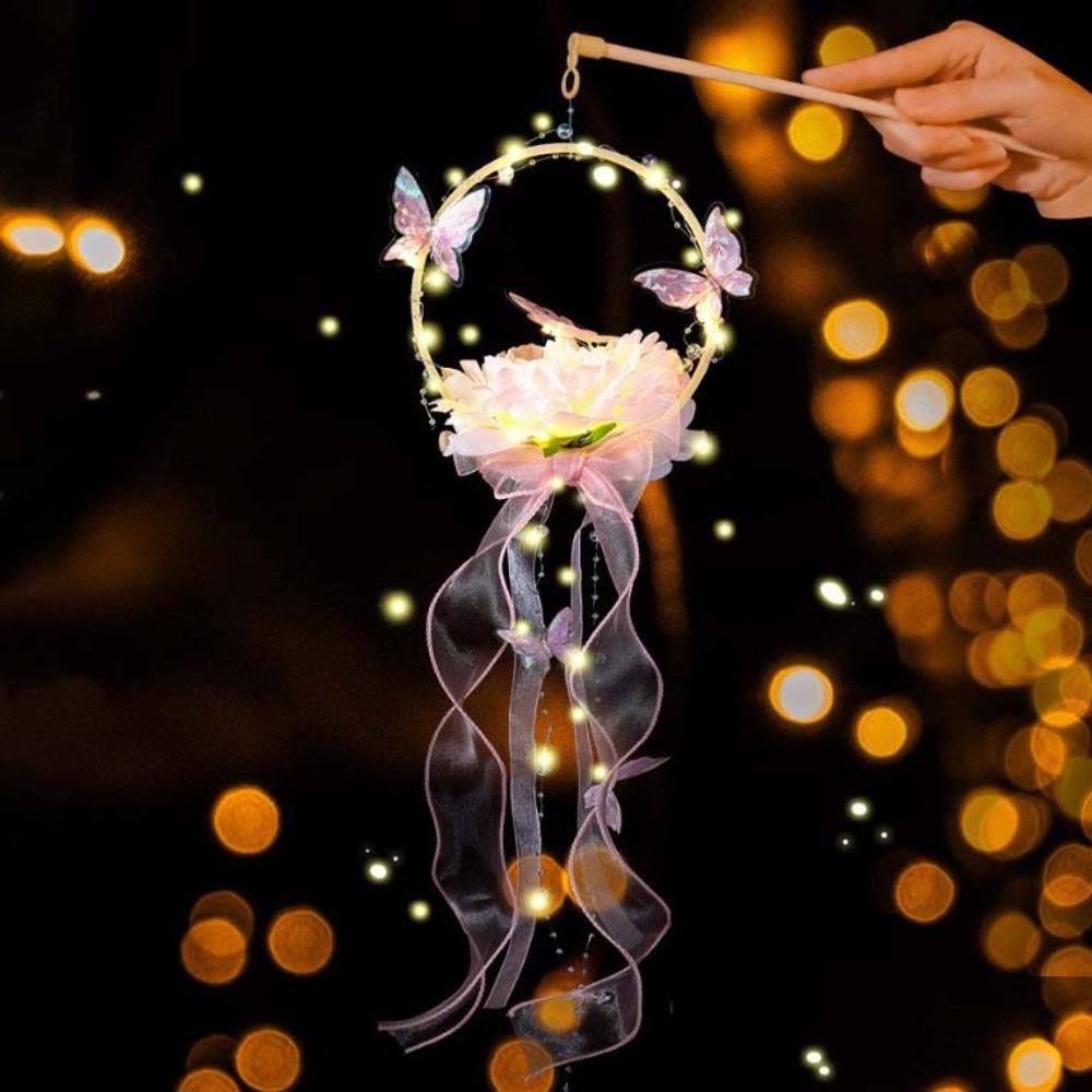 Organza Ribbon Butterfly Lanterns Material Package Hanging Festival Light  Crafting Party