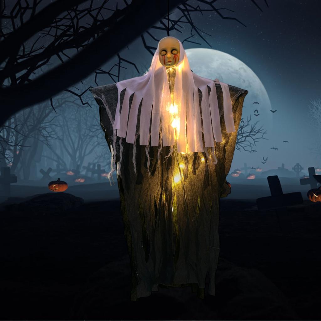 LED Halloween Hanging Skeleton Atmosphere Decoration Props