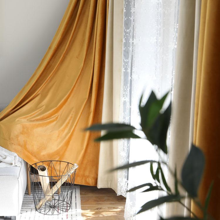Solid Color Velvet Curtain Cloth, Multi-Color Optional Blackout Bedroom Study Curtain