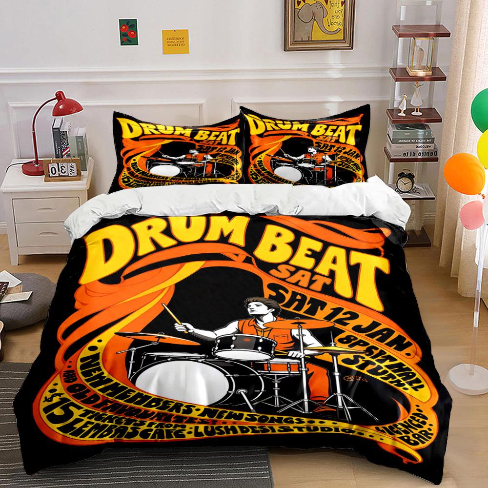 

Drummer with bold typography. Bedding sets Duvet cover sets Duvet covers Pillowcases(1 * Duvet Cover 2 * Pillowcases, without duvet insert) 135x200cm