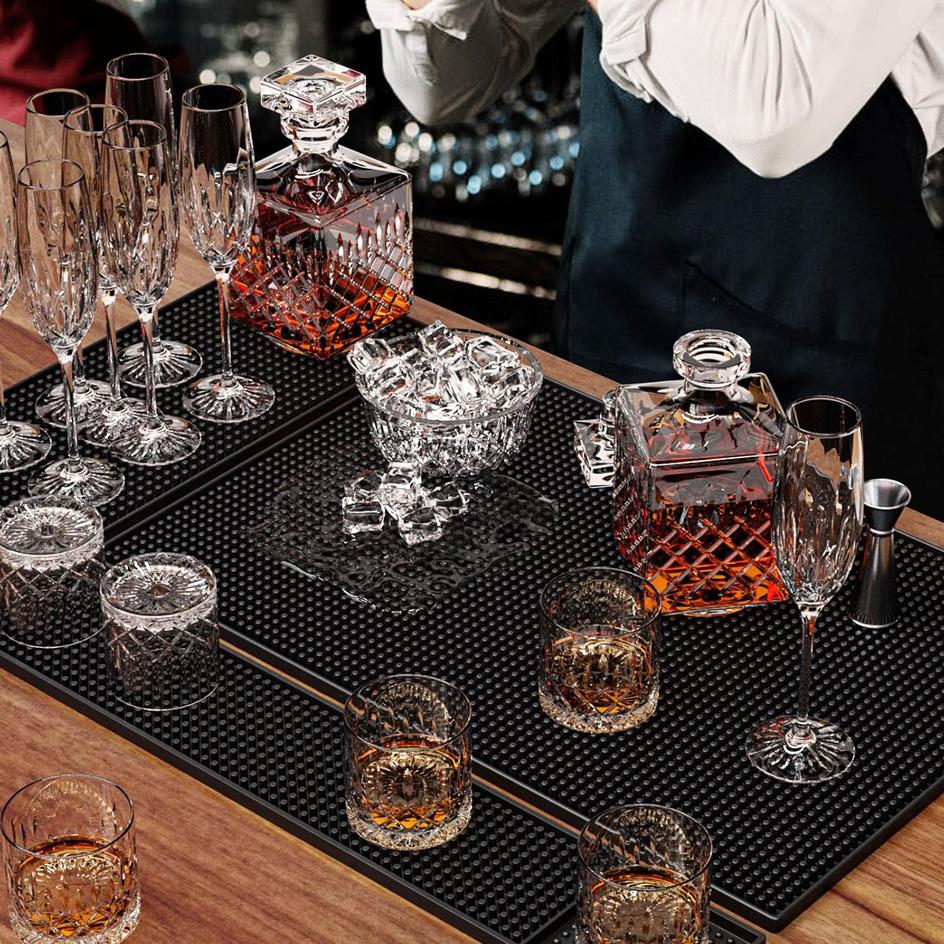 Bar Mat Rubber Anti-slip PVC Coffee Bar Mats Cup Mat Waterproof Heat Resistant Durable Drain Mat for Home Bar Cafe 5