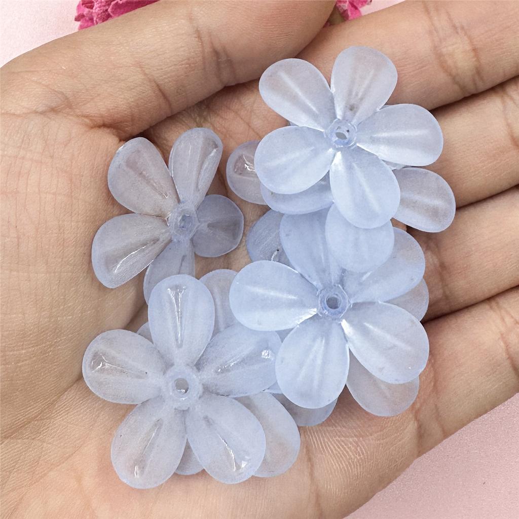 10Pcs 29mm Acrylic Matte Flower Loose Beads for Jewelry Making DIY Headwear Phone Chain Handcrafted