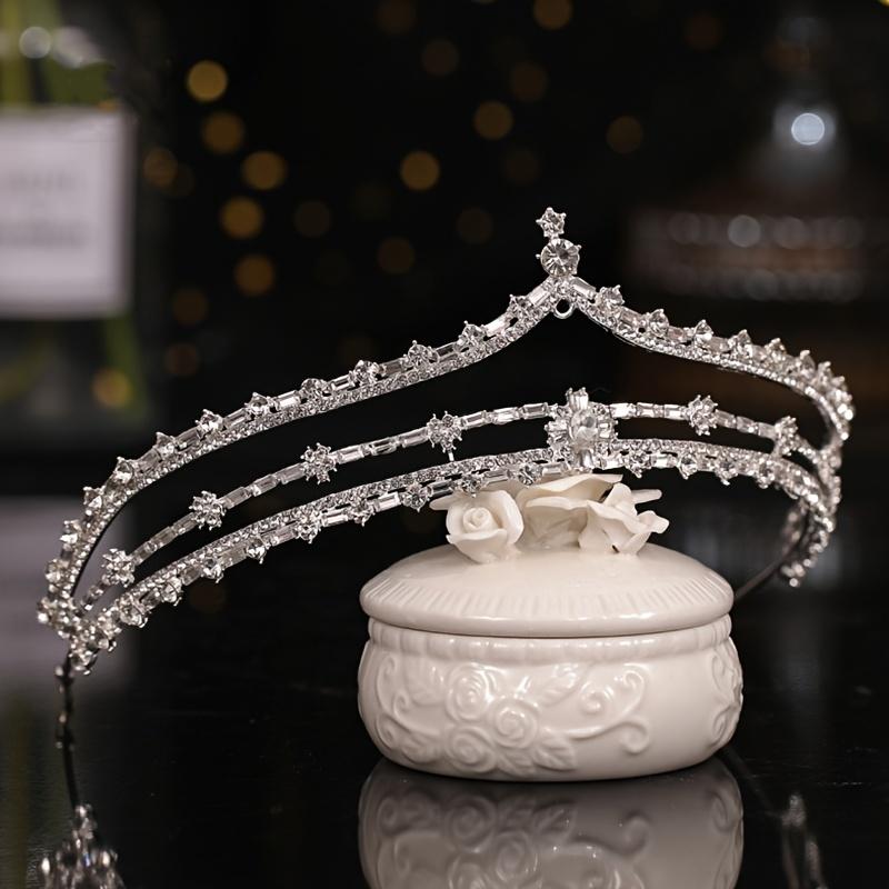 Silver Color Crystal Crown Tiara for Women Bride Party Rhinestone Prom Diadem Bridal Wedding Hair Accessories Jewelry Crown Gift