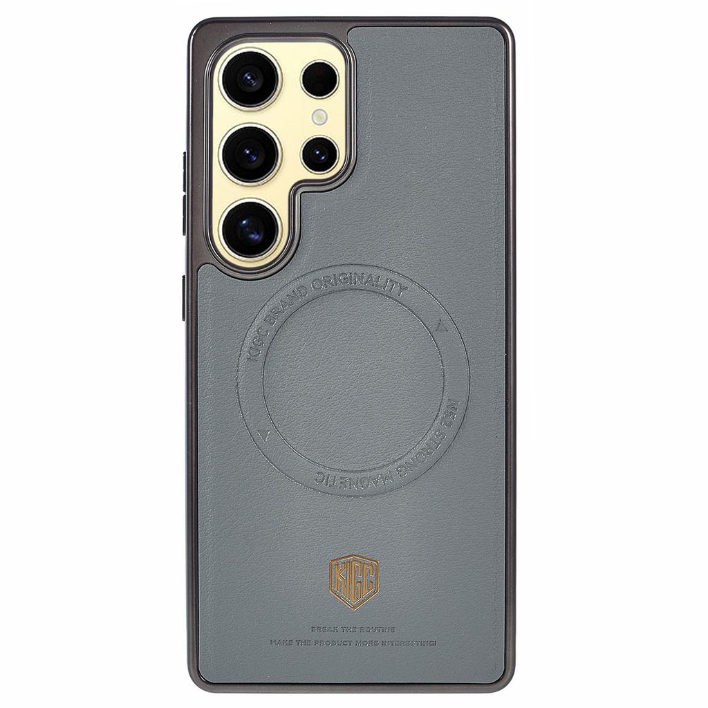 KIGC For Samsung Galaxy S25 Ultra Case Compatible with MagSafe PC+TPU+PU Electroplating Phone Cover