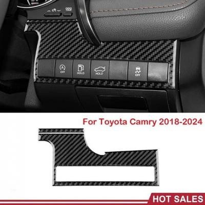 Carbon Fiber Headlight Switch Panel Interior Trim For Toyota Camry 2018-2024
