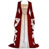 Abito Medievale-Retro Europeo Taglie Forti in Velluto con Lacci (S-5XL)