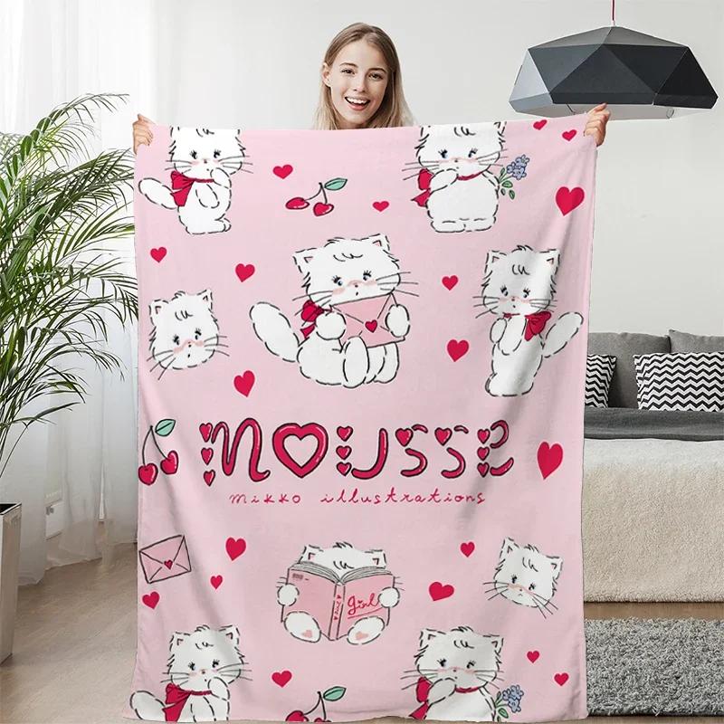 Fleece Blanket Sofa M-Mikkos Cute Warm Knee Bed Camping Custom Nap Fluffy Soft Blankets for Winter King Size Microfiber Bedding