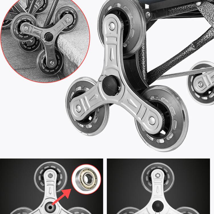 Traplift Winkelwagen met Dubbele Lagers, Kristallen Wielen en Metalen Frame