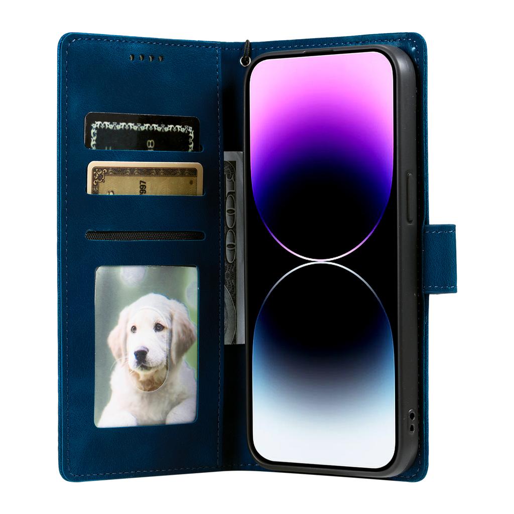 Style 018 For iPhone 14 Pro Case Imprinted Totem Skin Feel Wallet Leather Phone Cover