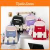 Girls Backpack Five Piece Set With Simple Letter Pattern For School And Study