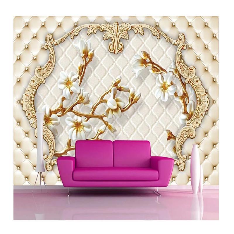 

Custom Photo Wallpaper European Soft Bag Fower Mural Living Room Tv Sofa Bedroom Home Decor Wall Mural 200 cm(W) x 140 cm(H)