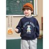 Right European Style Boys' Fleece-Lined Half-High Collar Sweatshirt 2025 Winter New Children's Clothing Baby Warm Thickened Top