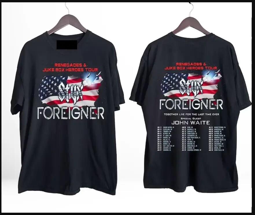 Foreigner 2024 Tour T-Shirt, Styx 2024 Tour, Foreigner and Styx Tour Shirt XXXXL