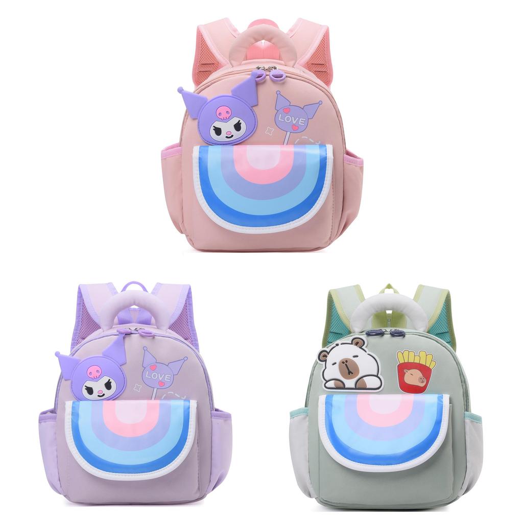 Cartoon Kuromi Capybara Backpack With Breathable Oxford Fabric For Preschoolers School Use