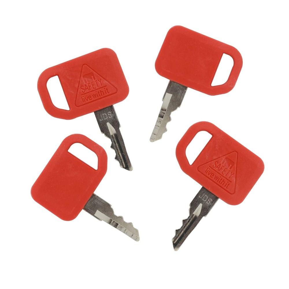 10Pcs Red Keys Excavator Excavator Replacement Key For Pack Cart Loader