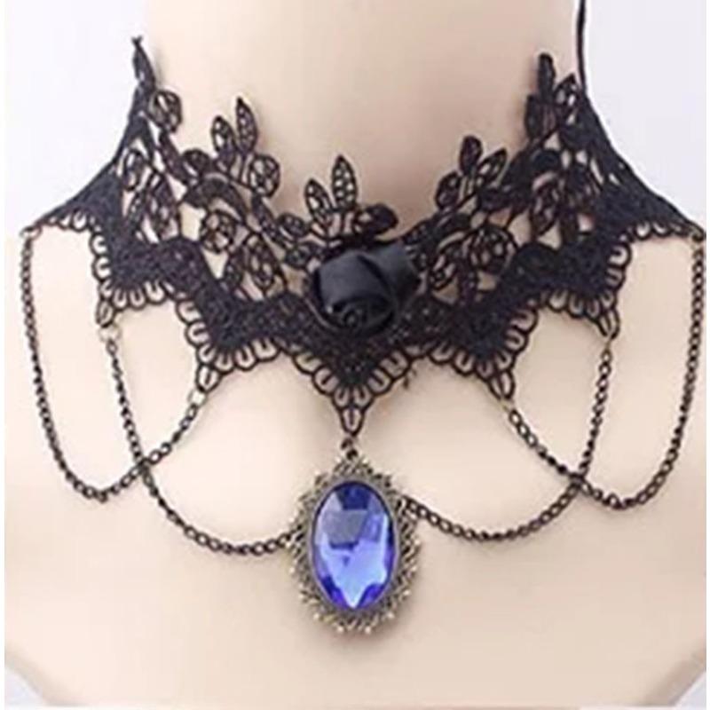 Neo-Gothic Black Sexy Lace Chokers Necklace for Women Fashion Retro Clavicle Chain Halloween Collar Y2K Decoration Jewelry Gifts