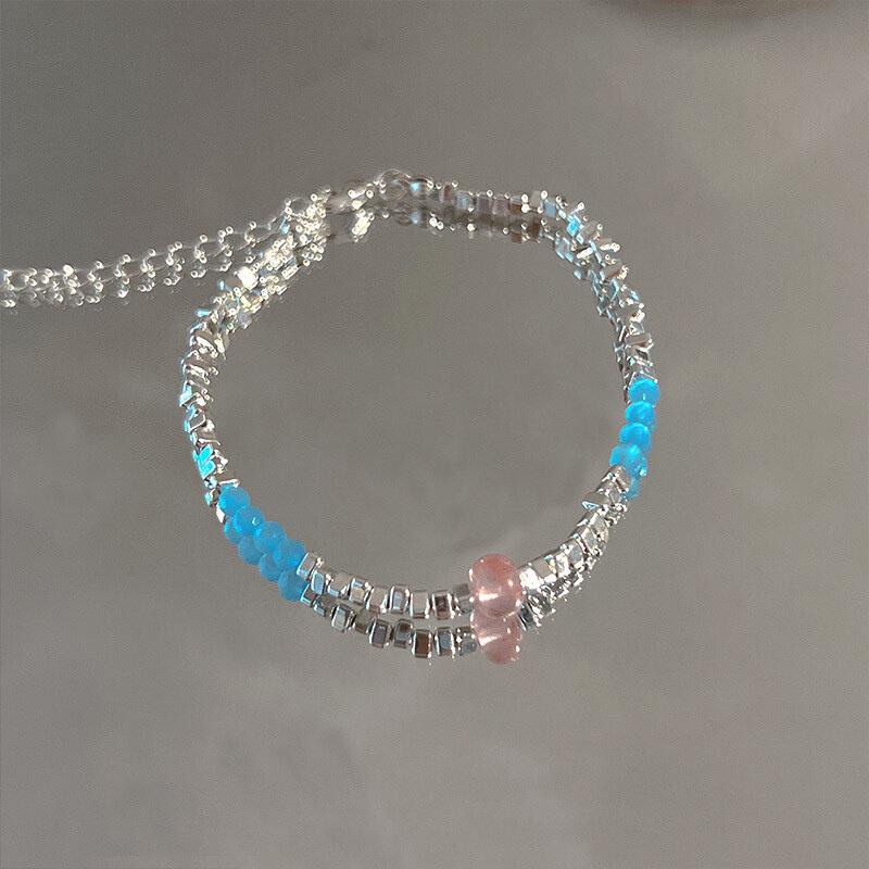 Broken Silver Faux Pearl Bracelet Fashion Charm Women INS Round Bead Bracelets Personality Girls Small Design Irregularly Cut Party Jewelry Gifts