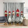 2pcs- Retro chicken pattern - Printed curtains, window decorations, home decorations, room decorations