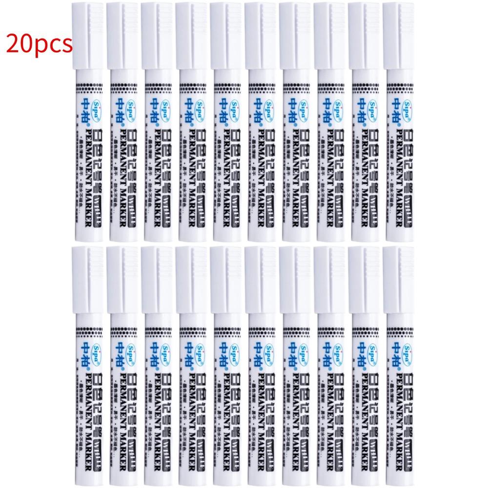 White Marker Pen Alcohol Paint Oily Waterproof Tire Painting Graffiti Pen Permanent Gel Pen for Fabric Wood Tire Painting Marker