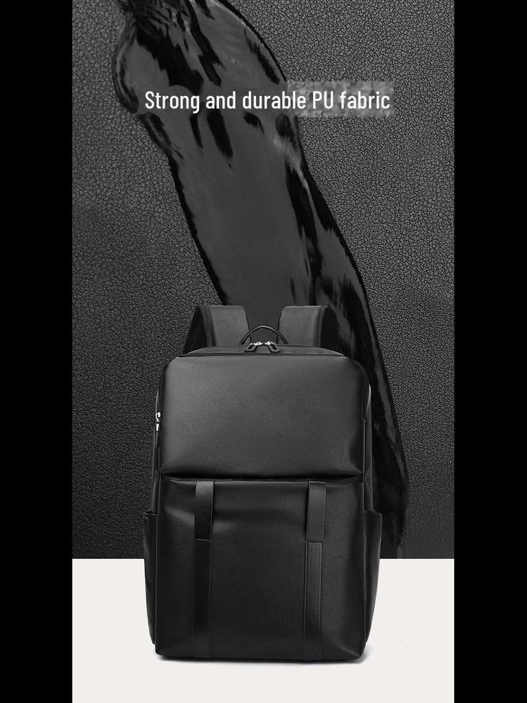 Men's Trendy Large Capacity PU Backpack for Travel and Commute