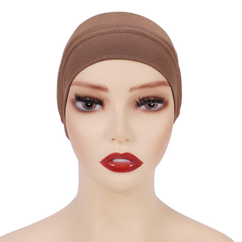 27 Colors Fashion Women Inner Hijab Tube Muslim Turban Cap Bonnet Plain Islamic Underscarf Cotton Jersey Undercaps Mujer Hat