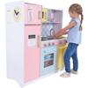 Cuisine enfant GINGER HOME – Cuisine en bois colorée 90x30x90 cm avec accessoires, four, évier et micro-ondes