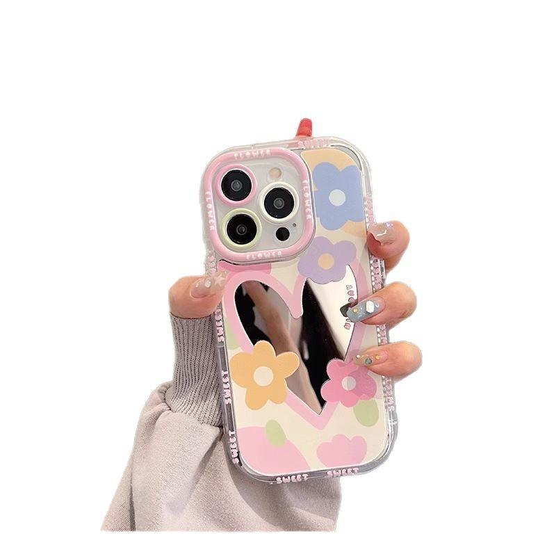 French Pearl Mirror Suitable for Apple 16promax Mirror Cream Shell IPhone 15 Phone Case 14/13