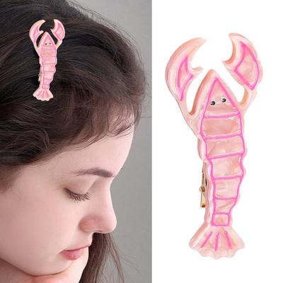 Trendige Acetat-Haarspange für Frauen mit niedlichem Hummer-Design, sicherer Halt, leichtes Haaraccessoire