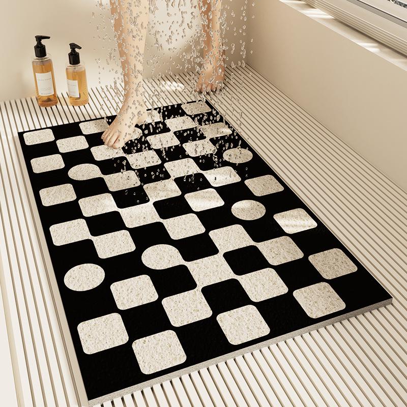 Washable Anti-Slip Bathroom Mat - Dirt-Resistant, Easy-Clean, Hollow Design Foot Pad
