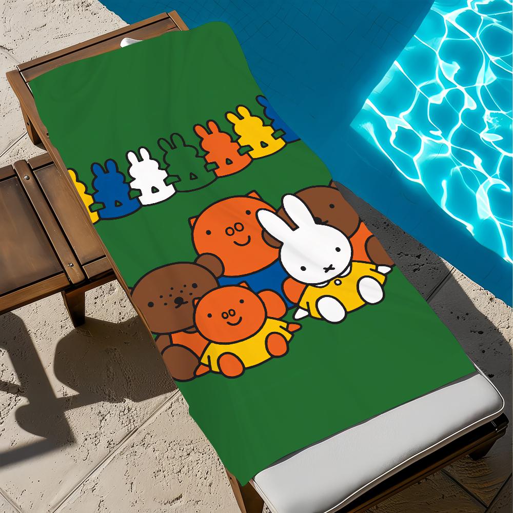M-miffy Cute Cartoon Towel Beach Quick Dry Soft Pool Towels Gift for Travel Gym Shower Camping Sports