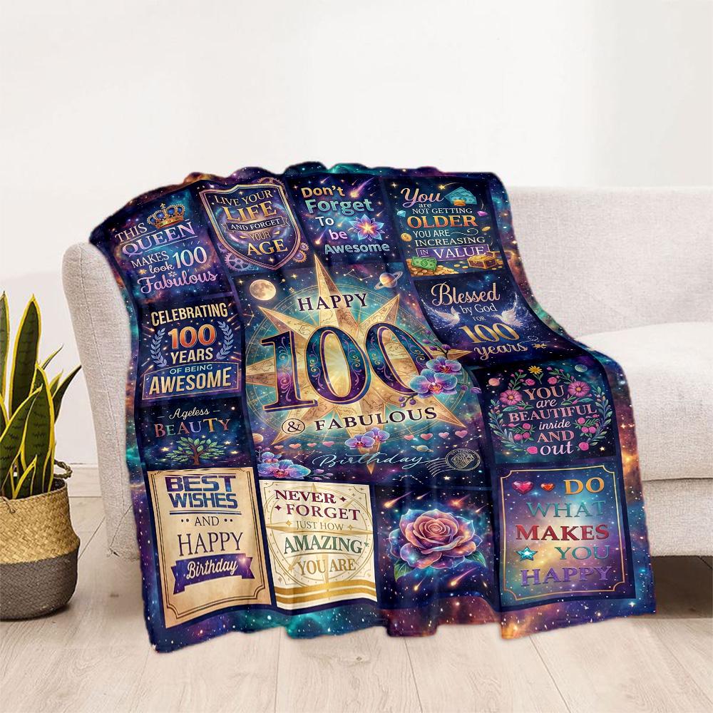 Celebrate Years Love Blanket Ultra-Soft Perfect for Chair Bedding Couch for All Seasons Digital Print Perfect Gift for Relatives and Friends
