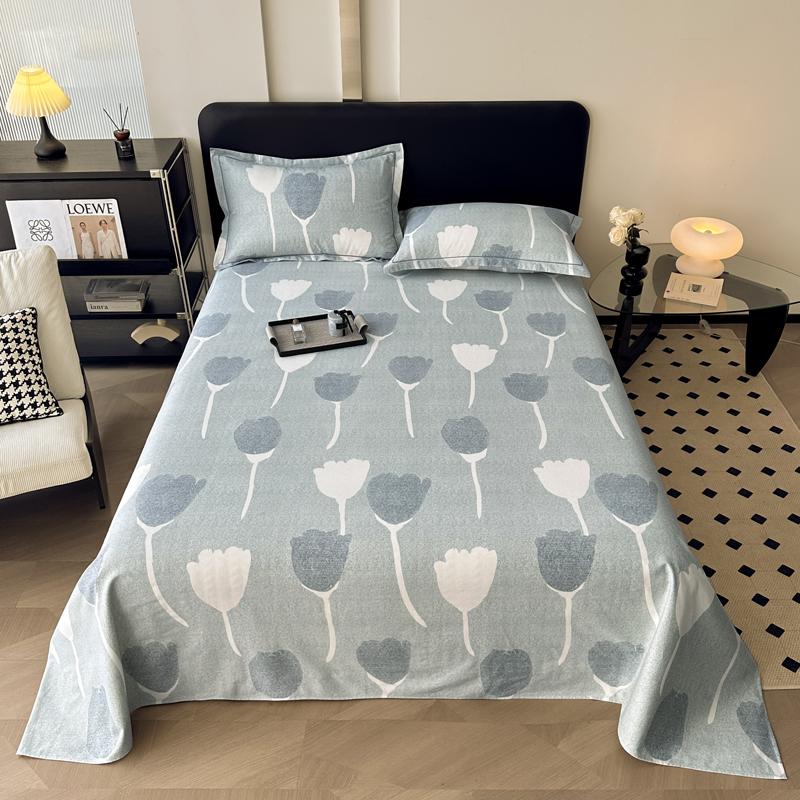 Vintage Style Floral Pattern 100% Cotton Bed Sheet Set Dark Color Flowers Luxurious Bedspread with Pillowcases Queen Bedding Set
