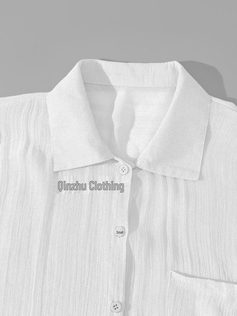 2023 Women's Sexy Loose Beach Cover-up Set - Casual Short Sleeve Sun Protection for Bikini