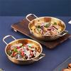 Stainless Steel Cookware Saucepan Dry Pots with Handle Home Cooking Paella Pan Seafood Rice Pot Picnic Snack Plates
