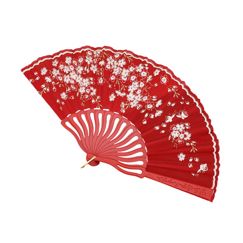 1PC Ancient Style Photography Folding Dance Performance Fan Elegant Plum Blossom Gift Plastic Classica New Chinese Style Colorful
