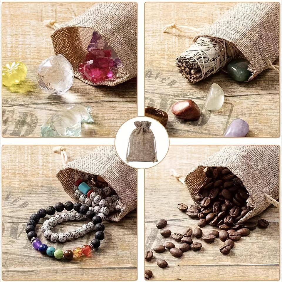 0/20 Pièces Sacs en Jute à Cordon Coulissant - Pochettes Cadeaux en Jute pour Cadeaux de Mariage DIY, Bonbons, Chocolats & Bijoux - Fournitures de Fête & Décoration de Mariage