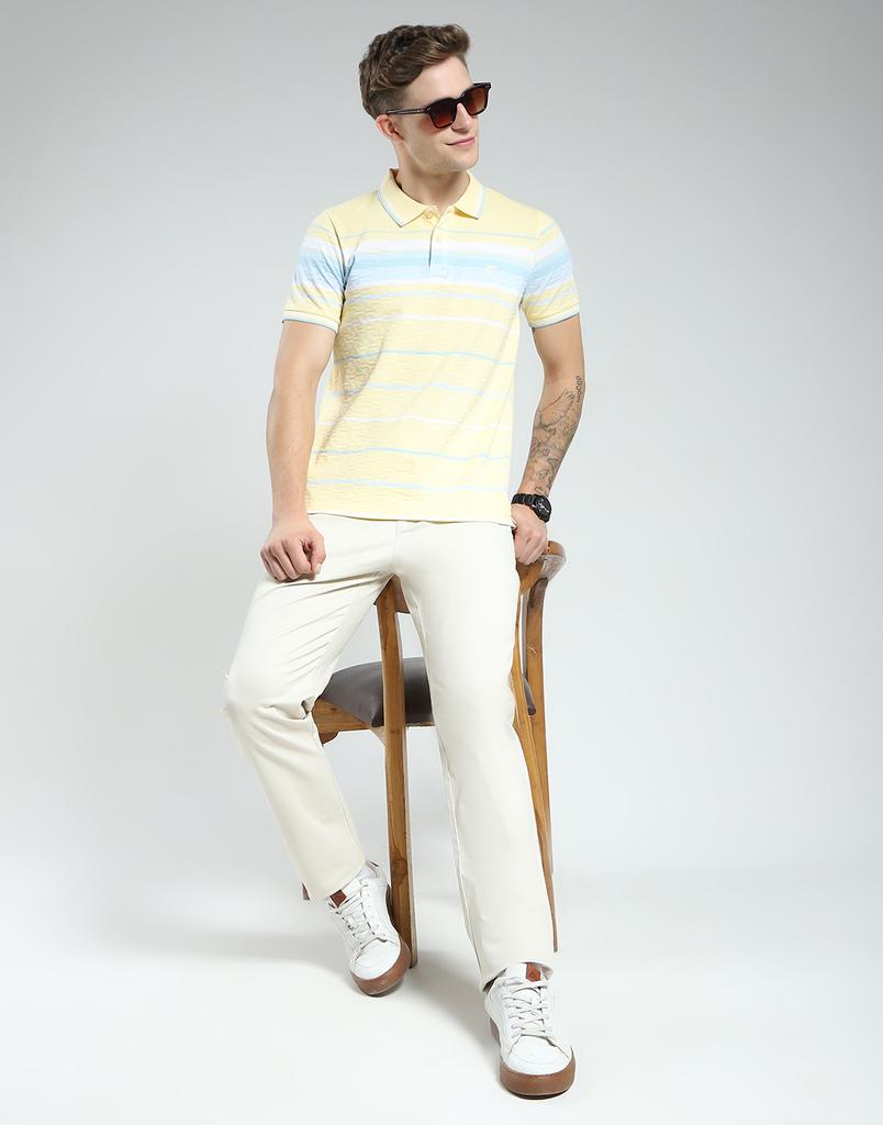 Herren Regular Fit Gestreiftes Polo T-Shirt | Halbarm | Kragenhals | Freizeit T-Shirt für Herren