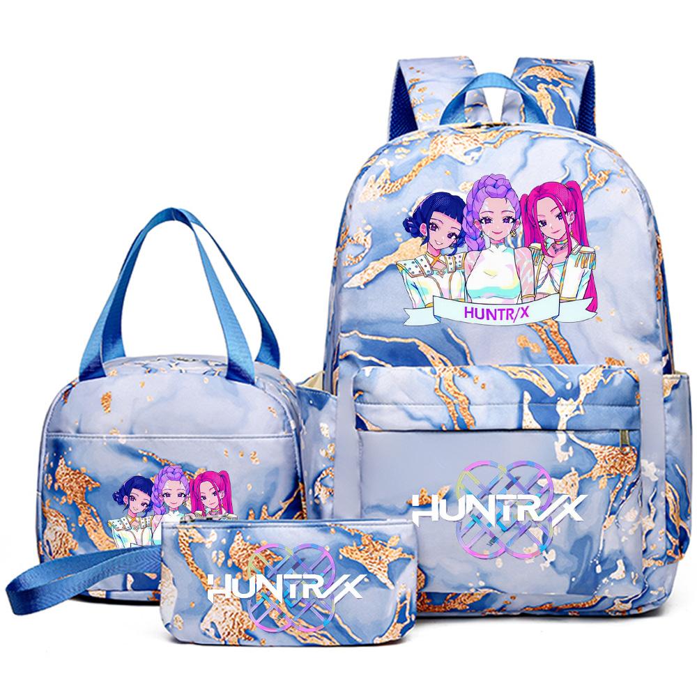 

3Pcs/set Anime Cartoon K-pop Printed Backpack with Handbag Pencil Case for Teenager Student Girl Boy Bookbag Schoolbag Women Large Capacity Travel Bag