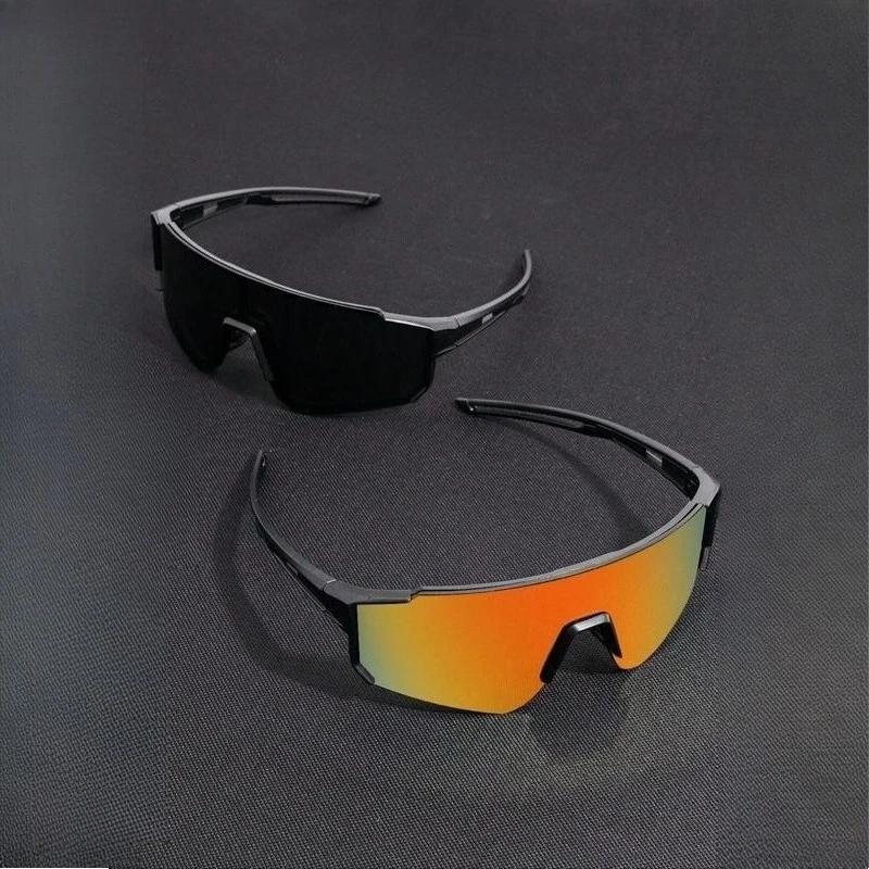 2PCS Outdoor Cycling Sunglasses Anti Glare Protection Sun Shading Unisex Riding Mountain Climbing Running Glasses