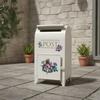 White Iron Mailbox with Rain Hood Compact Front-Access Latch