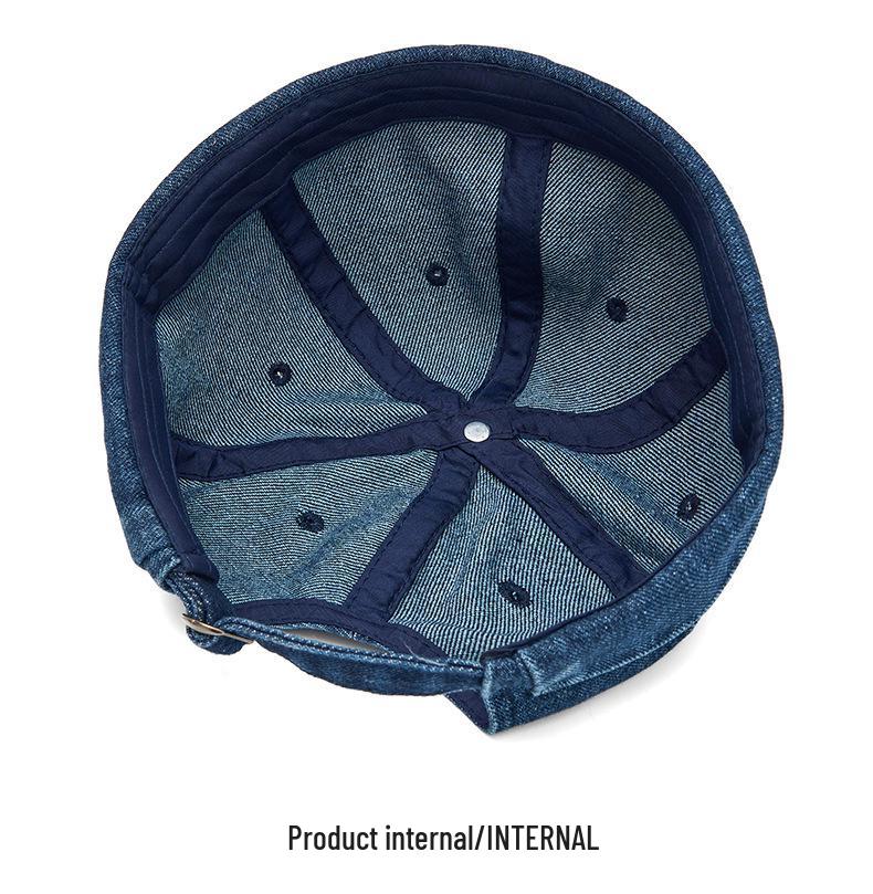 Unisex Washed Denim Skullcap: Street Style Brimless Hat for Hip Hop Fashion