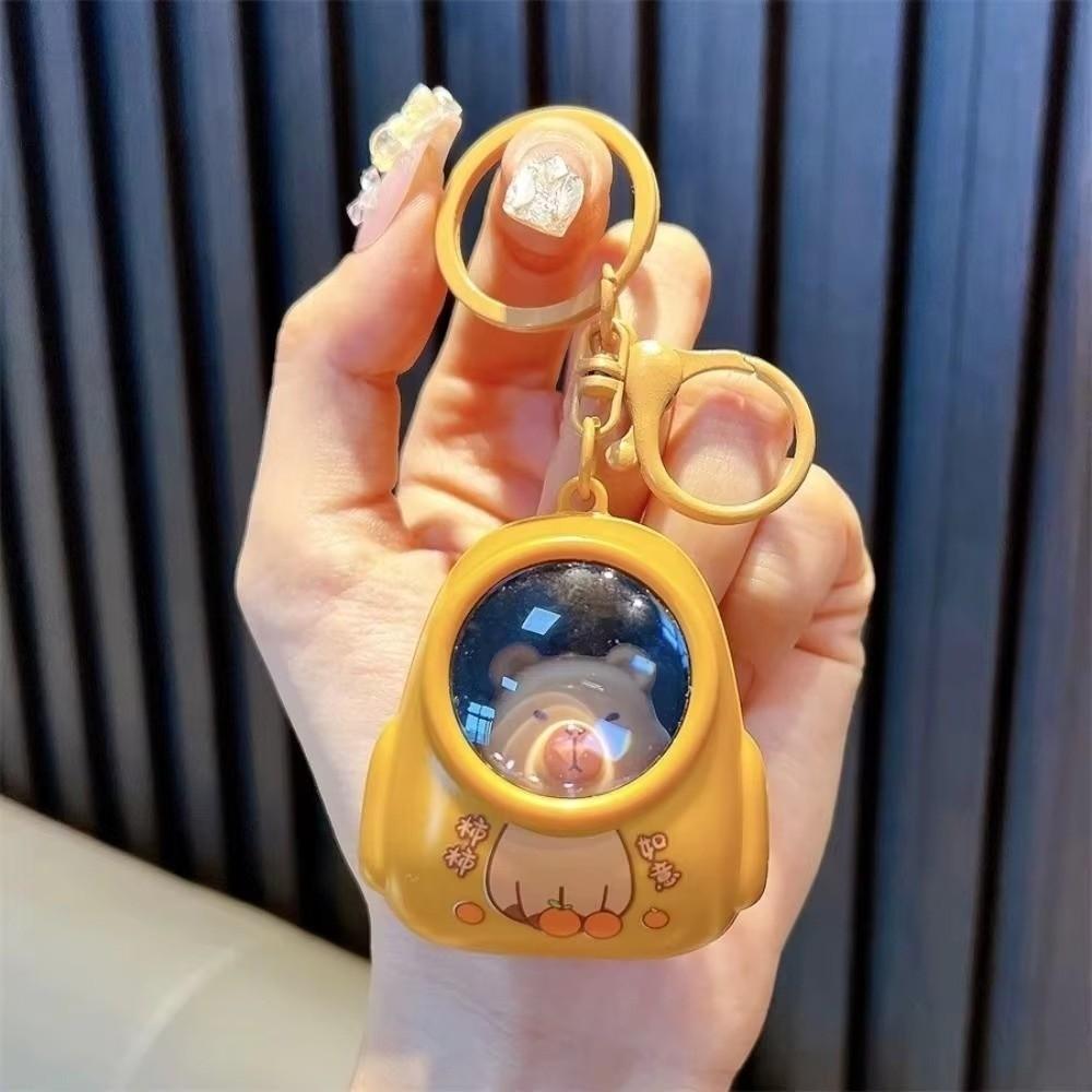 Cute Capibala Pendant Cartoon Luminous Capybara Keychain Bag Charm Capybara Keyring  Girls Women