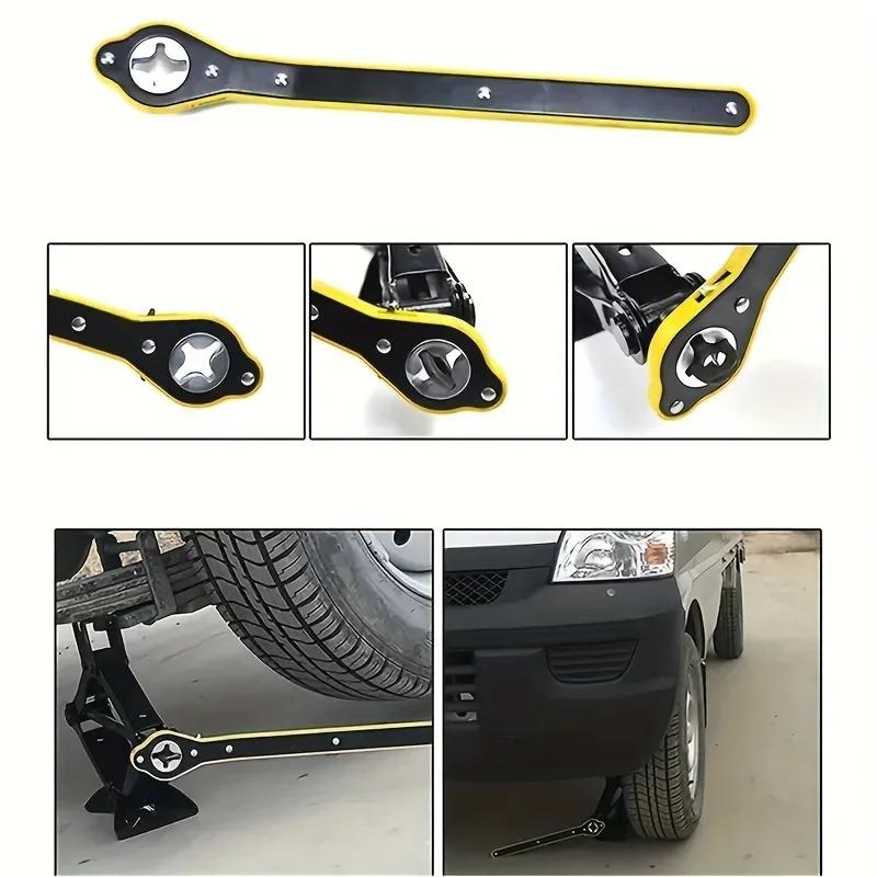 1 PZ Cric a cricchetto salvasforzo per auto Cric a forbice Chiave per dadi ruota da garage Manico Chiave salvasforzo Strumento per la riparazione auto