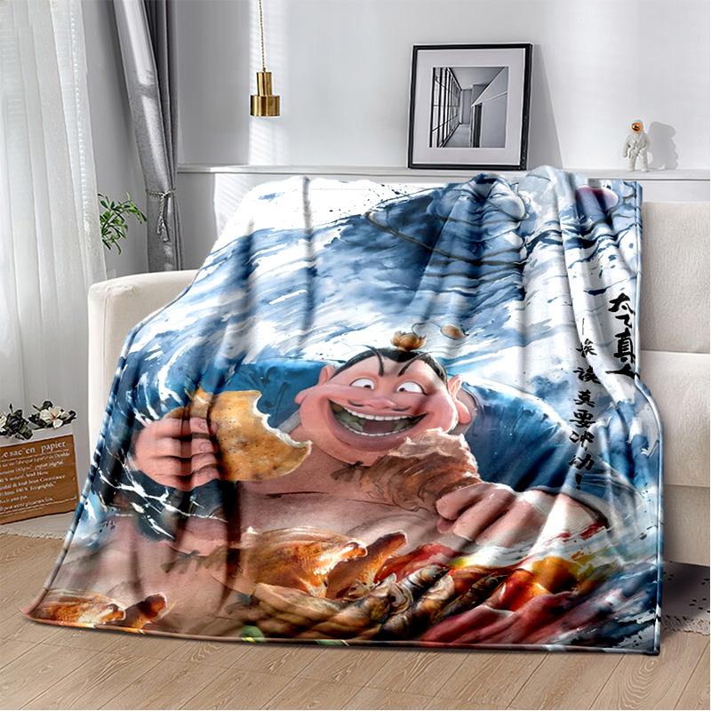 Nezha Flannel Office Student Nap Blanket: Winter Air Conditioning Sofa Picnic - Soft and Cozy Shawl Wrap