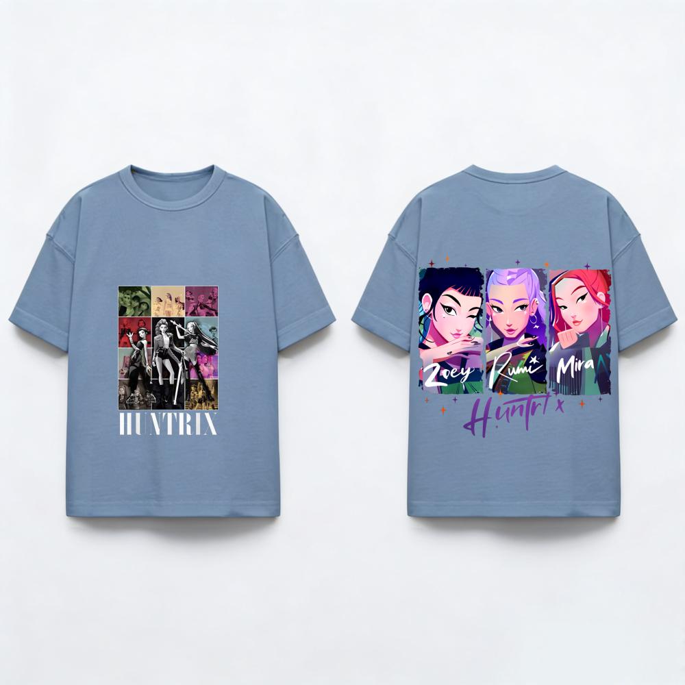 Small Kid Summer T-Shirt Fashion Sportswear Costume Popular KPOP Demon Huntrix Hunter Print Kids Short Sleeve Top Daily Wear Top