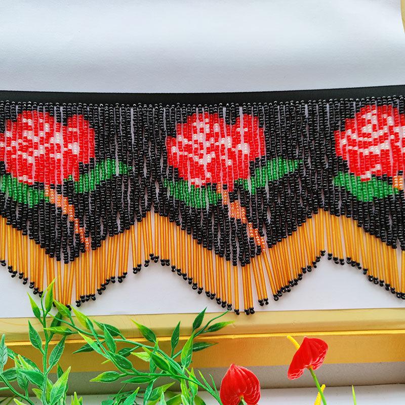 15CM Red Rose Beaded Nordic Luxury Tassel Pendant Lamp Decoration Specification 1